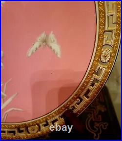 Minton Aesthetic Movement Gold Encrusted 9.5 Pate Sur Pate Dinner Plate Rare