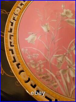 Minton Aesthetic Movement Gold Encrusted 9.5 Pate Sur Pate Dinner Plate Rare