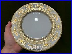 Minton Argyle Ivory Dinner Plates Set of 8 Gold Encrusted H4965 Cabinet Plates