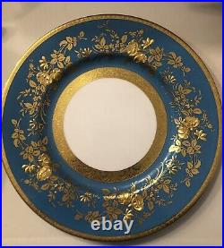Minton China Plate Encrusted With Hand Raised 24 Carat Gold Paste