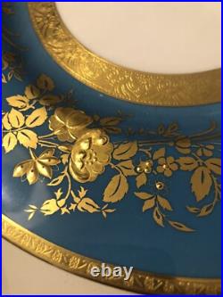 Minton China Plate Encrusted With Hand Raised 24 Carat Gold Paste
