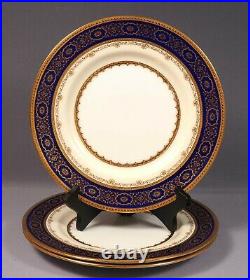 Minton H3998 Cobalt GOLD Encrusted DINNER Plate(s) Antique Hearts Rare Birks