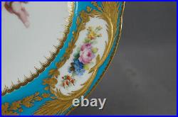 Minton Hand Painted Cherubs Armorial Monogram Turquoise Floral & Gold Plate A