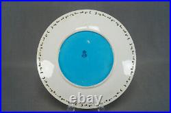 Minton Pate-Sur-Pate Birds Butterflies Turquoise & Gold Reticulated Plate AS IS