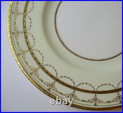 Minton china elegant dinner plates 12 gold encrusted 1923 pat. ASK65 T