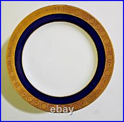 Mintons England Davis Collamore Cobalt Blue & Gold 9 Dinner plates 10.5 D