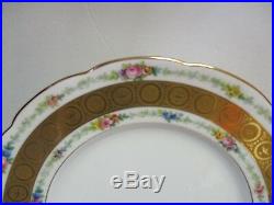 Mintons Tiffany 101/8 Dinner Plates Heavy Gold Handpainted Floral Set Of 6