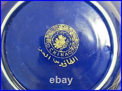 Moroccan Taous Blue Gold COBALT PEACOCK 9 3/4 PLATES (6) CHINA