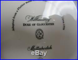 Mottahedeh DUKE OF GLOUCESTER Dinner Plates FRUIT INSECTS Gold Set of 4 MINT