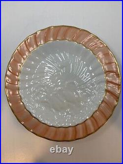 Mottahedeh Vista Alegre Salmon Swan 10 5/8 in Set of 4 Dinner Plates Portugal