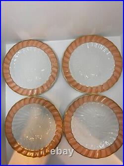 Mottahedeh Vista Alegre Salmon Swan 10 5/8 in Set of 4 Dinner Plates Portugal