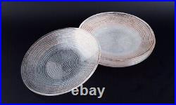 Murano, Italy, set of six dinner plates in clear glass with gold decoration