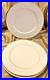 NEW-Noritake-Halls-of-Ivy-GOLD-Dinner-Plates-3-Piece-Raised-Leaves-Border-Ivory-01-jvvq