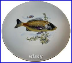 Neiman Marcus Fish Gold Rimmed Platter with 6 Dinner Plates West Germany