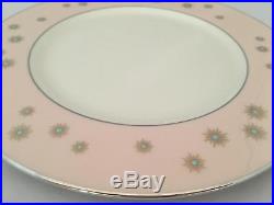 New! Set of 5 Pink Lenox JEWEL A557 Gold Star 10 5/8 Dinner Plates FREE SHIP