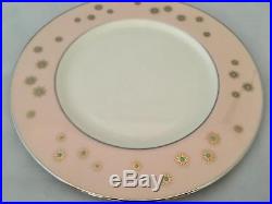 New! Set of 5 Pink Lenox JEWEL A557 Gold Star 10 5/8 Dinner Plates FREE SHIP