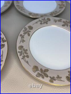 Noritake 5491 Taupe Floral Beige Gold Rim 10 Dinner Plates -Set Of 6