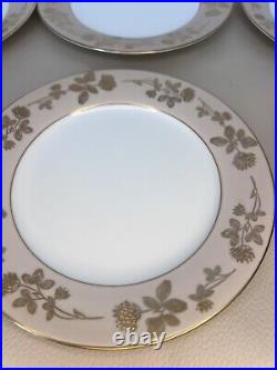 Noritake 5491 Taupe Floral Beige Gold Rim 10 Dinner Plates -Set Of 6