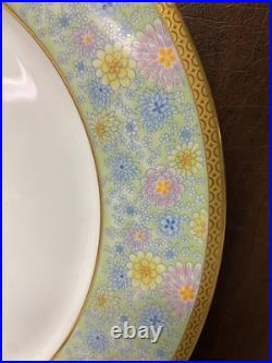 Noritake China FIGARO #2042 Set of 12 Dinner Plates 10.5 Sea Foam Green & Gold Noritake China FIGARO #2042 Set of 12 Dinner Plates 10.5 Sea Foam Green & Gold