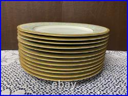 Noritake China FIGARO #2042 Set of 12 Dinner Plates 10.5 Sea Foam Green & Gold Noritake China FIGARO #2042 Set of 12 Dinner Plates 10.5 Sea Foam Green & Gold