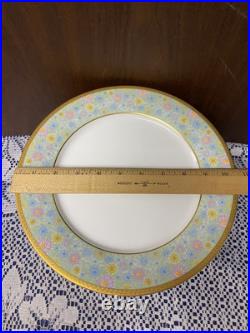 Noritake China FIGARO #2042 Set of 12 Dinner Plates 10.5 Sea Foam Green & Gold Noritake China FIGARO #2042 Set of 12 Dinner Plates 10.5 Sea Foam Green & Gold