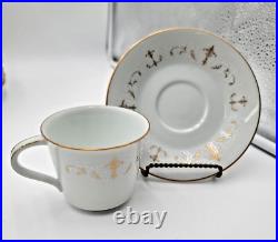 Noritake Courtney #6520 Japan White & Gold Scroll withGold Trim 59 Piece Set