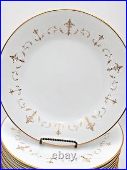 Noritake Courtney #6520 Japan White & Gold Scroll withGold Trim 59 Piece Set