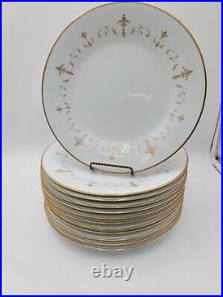 Noritake Courtney #6520 Japan White & Gold Scroll withGold Trim 59 Piece Set