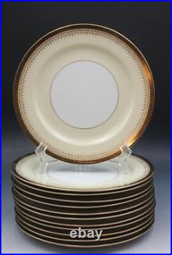 Noritake N1773 Pattern Set of 12 Dinner Plates 10.25 Gold Laurel Filigree