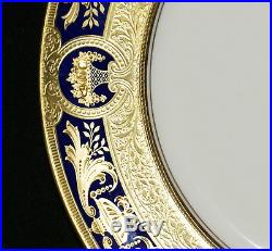 ONE Early Lenox China Heavily Gilded with Gold and Cobalt 10 3/8 Dinner Plate