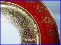 Old Selb Bavaria Wide Encrusted Gold Rim 12 Service Chargers Dinner Plates