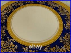 Omeco Czechoslovakia Porcelain Set of 7 Plates w Cobalt & Gold Floral Decoration