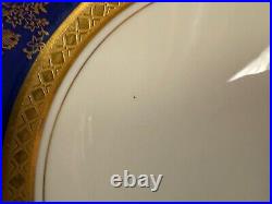 Omeco Czechoslovakia Porcelain Set of 7 Plates w Cobalt & Gold Floral Decoration