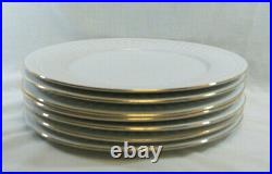 Oneida Athena Gold Dinner Plate White China Majesticware Embossed Lot of 7 C1112