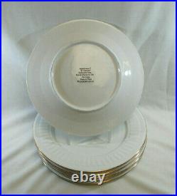 Oneida Athena Gold Dinner Plate White China Majesticware Embossed Lot of 7 C1112