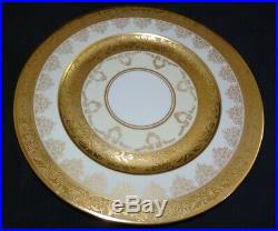 Osborne China Chicago USA Heinrich 5 Dinner Plates Gold Encrusted Signed Tags