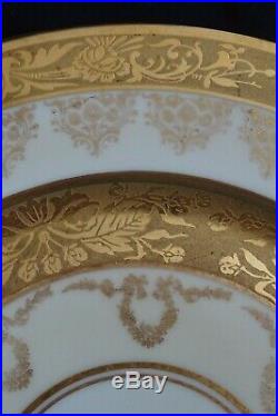 Osborne China Chicago USA Heinrich 5 Dinner Plates Gold Encrusted Signed Tags