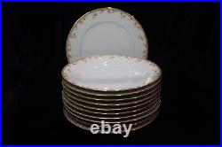 Oscar & Edgar Gutherz O & Eg Royal Austria Pink Roses Gold Trim 11 Dinner Plates