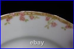 Oscar & Edgar Gutherz O & Eg Royal Austria Pink Roses Gold Trim 11 Dinner Plates