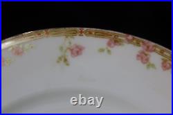 Oscar & Edgar Gutherz O & Eg Royal Austria Pink Roses Gold Trim 11 Dinner Plates