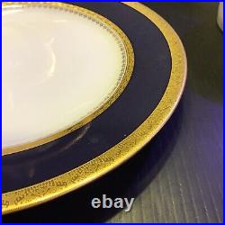 PHILIPPE DESHOULIERES Samarcande Cobalt Blue Gold 10.5 DINNER PLATES (3)