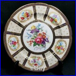 Paragon Bone China Her Majesty Queen Mary Dinner Plate Floral Gilt Cobalt #8902