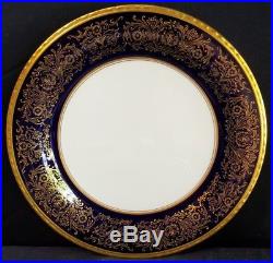 Pickard TIARA ROYALE COBALT GOLD 10.75 Service Dinner Plates (8)