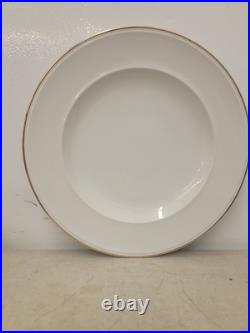 Pottery Barn Dinner Plates 10-1/4 White Gold Rim Set Of 17 Made in Japan