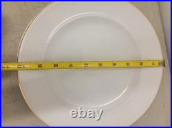 Pottery Barn Dinner Plates 10-1/4 White Gold Rim Set Of 17 Made in Japan