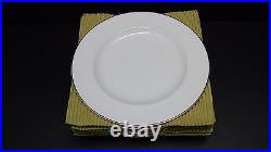 Pottery Barn Pb Gold Japan White Dinner Plates / Set Of 6 / Unused