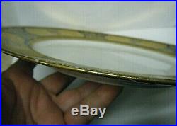 Pretty Vtg Lenox 10.5 Large Dinner Plate Encrusted Gold on Cobalt Bone China