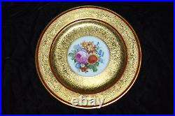 RARE Antique THOMAS Bavaria Gold Encrusted Dinner Plates 10 3/4D Set of 4 #1