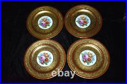 RARE Antique THOMAS Bavaria Gold Encrusted Dinner Plates 10 3/4D Set of 4 #1