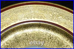 RARE Antique THOMAS Bavaria Gold Encrusted Dinner Plates 10 3/4D Set of 4 #1